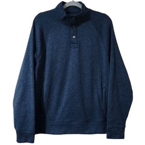 Sonoma Blue Quarter Snap Pullover Sweater with Hand Pockets for Men Size L